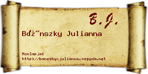 Bánszky Julianna névjegykártya