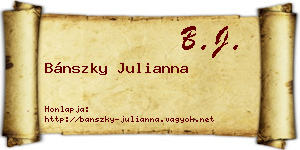 Bánszky Julianna névjegykártya
